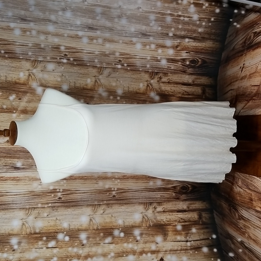 Chan Luu Cream Silk Women's M Casual Spaghetti Strap Flowy Long Tank Dress